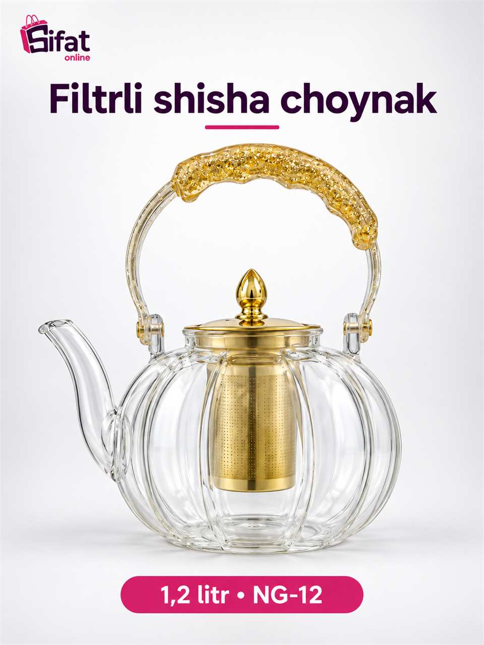 NG-12 filtrli shisha choynak, 1.2 litr