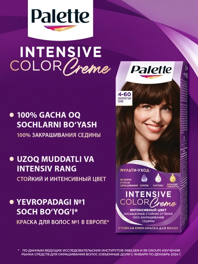 Palette Intensive Color Creme soch bo'yog'i 4-88 RF3 Qizil anor, 110 ml