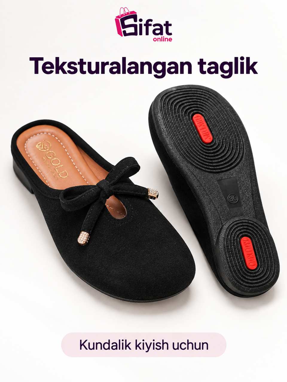 Ayollar uchun bantikli qora sabotka