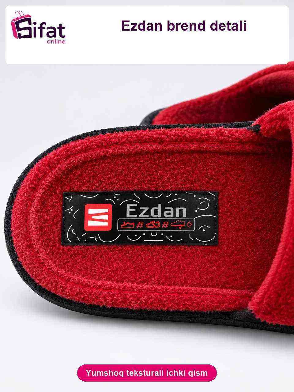 Ezdan bolalar uchun qizil uy shippagi