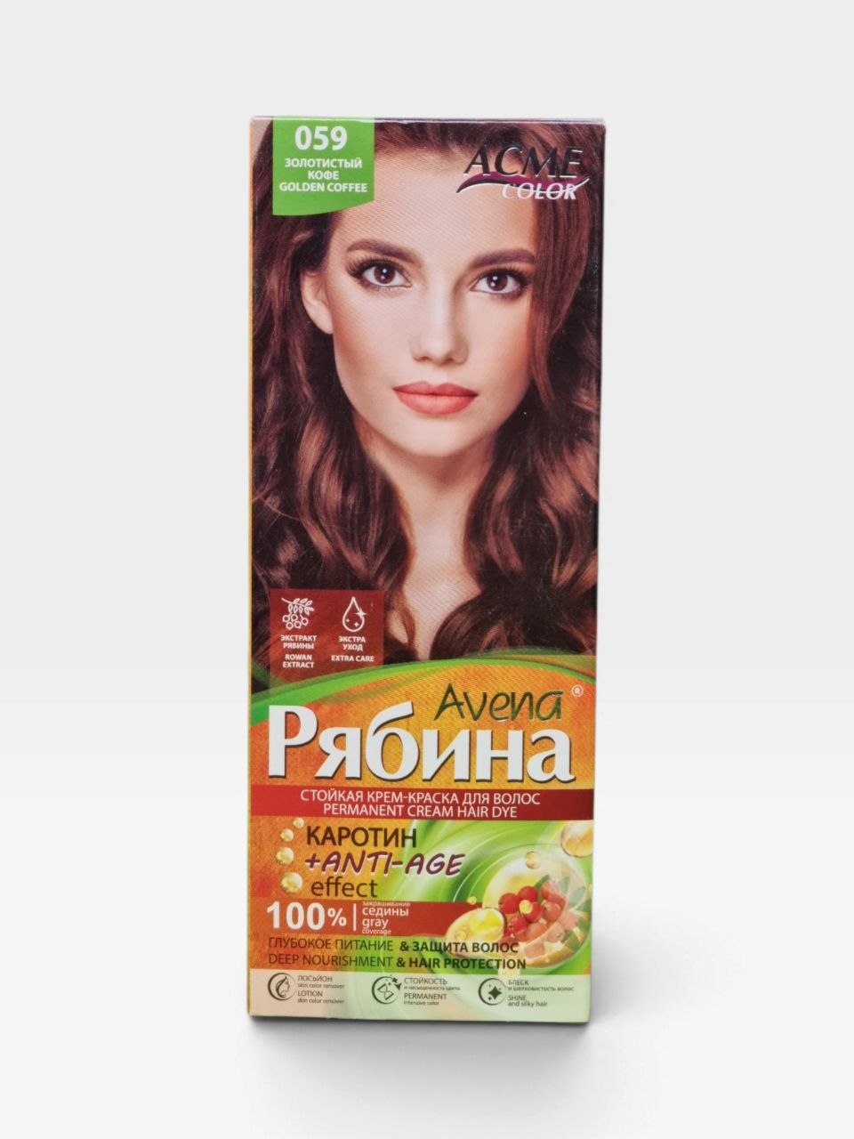 ACME Color Avena Ryabina soch bo'yog'i 059 Oltin qahva, 100 ml