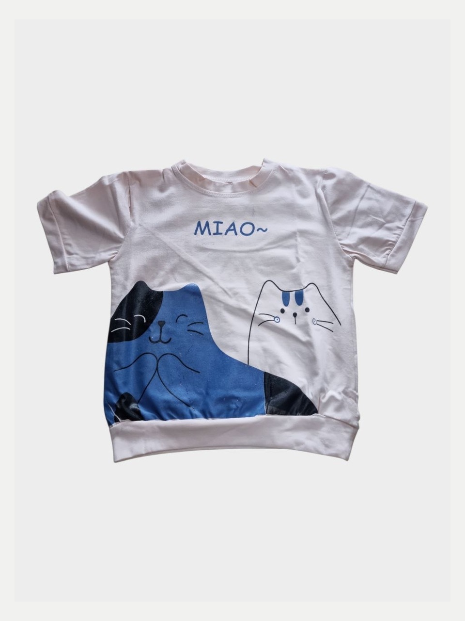 MIAO bolalar futbolkasi, oq-ko'k