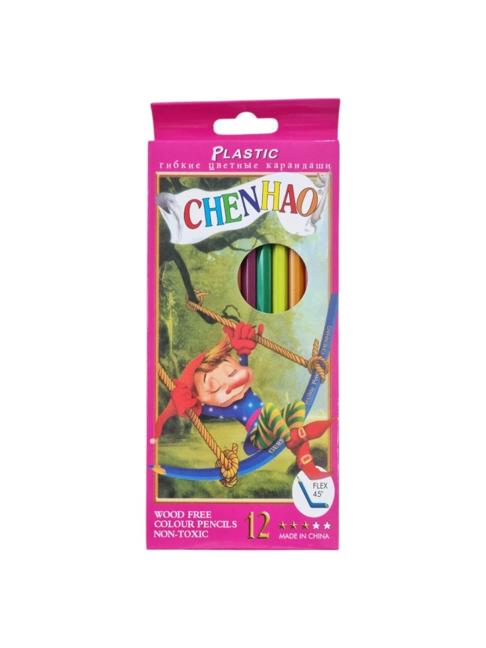 Chenhao Plastic egiluvchan rangli qalamlar to'plami, 12 dona