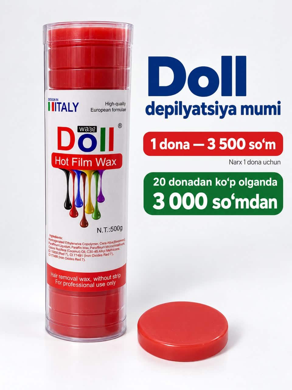 Doll depilyatsiya mumi, 1 dona