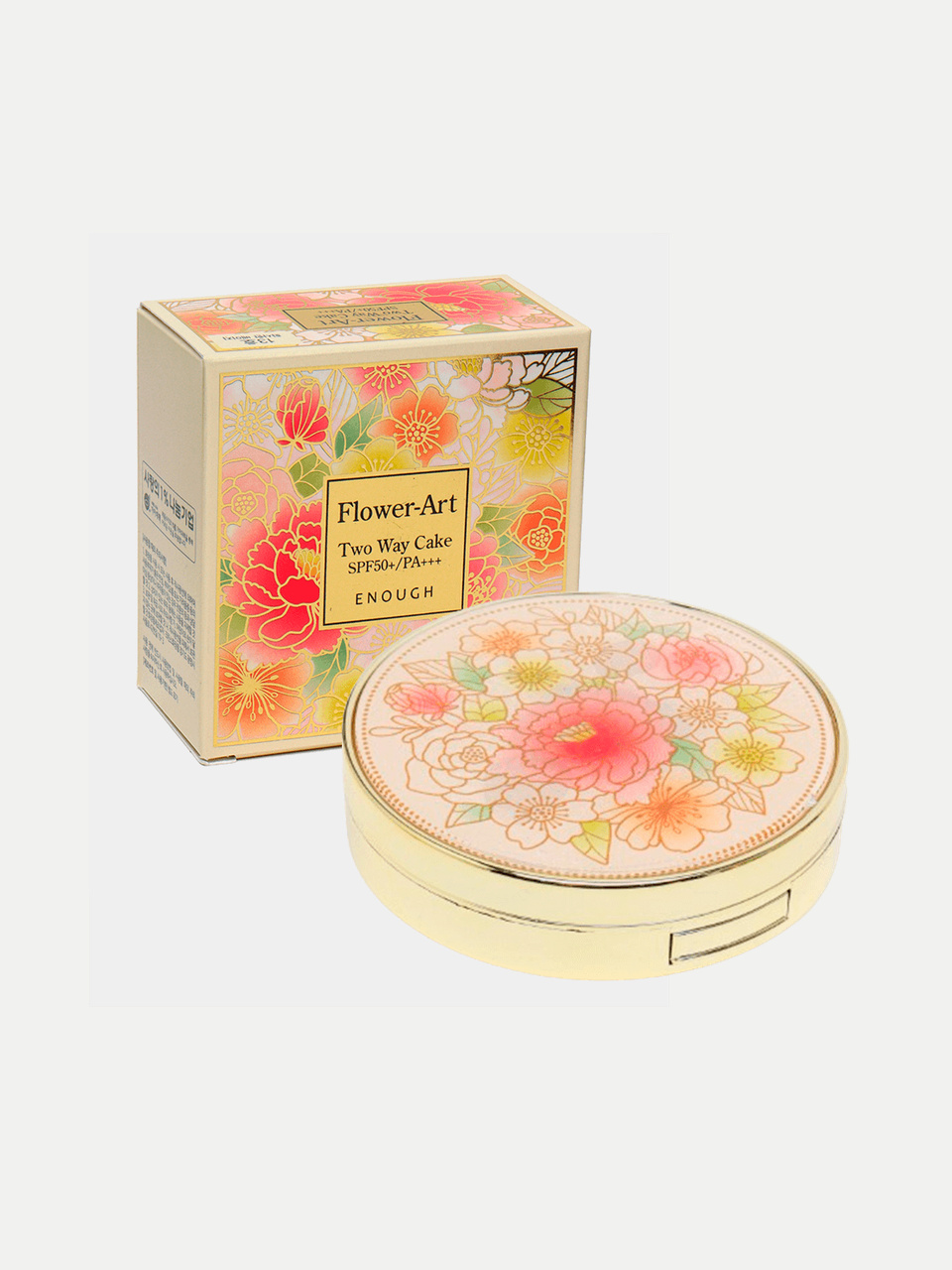 Enough Flower-Art Two Way Cake SPF50+/PA+++ kompakt pudra, 30-ton, 12 gr
