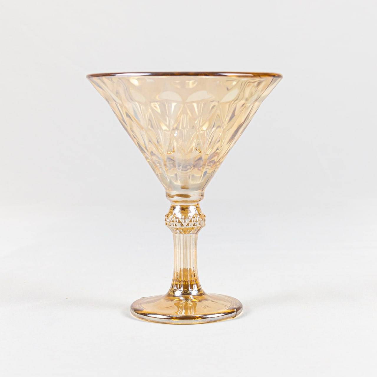 Rhyton V240 tilla rangli shishadan tayyorlangan kokteyl qadah