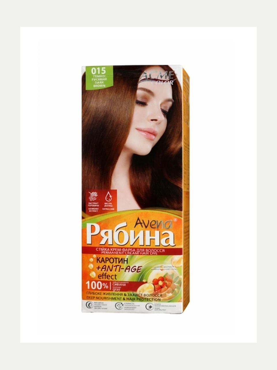 ACME Color Avena Ryabina soch bo'yog'i 015 To'q jigarrang, 100 ml