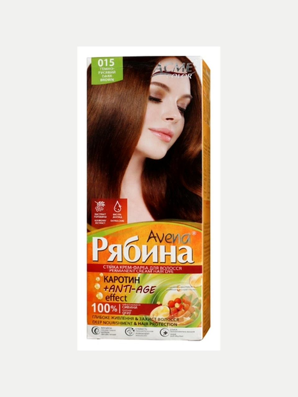 ACME Color Avena Ryabina soch bo'yog'i 015 To'q jigarrang, 100 ml - Jigarrang