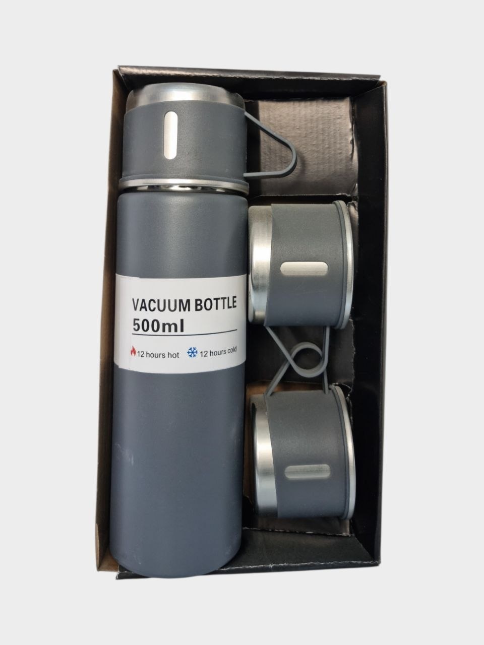 Vacuum Bottle termos va krujkalar to'plami, 500 ml - Kulrang