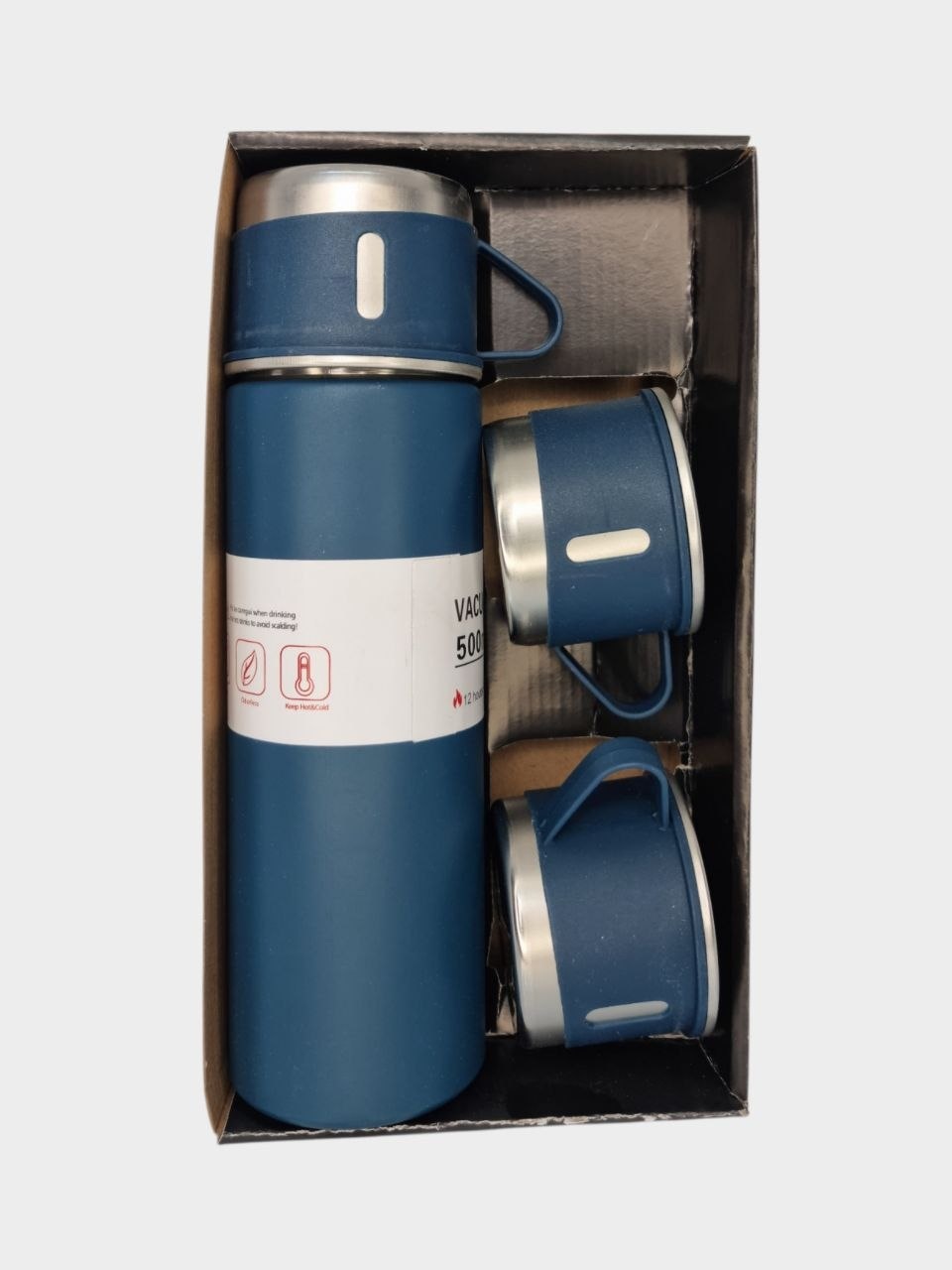 Vacuum Bottle termos va krujkalar to'plami, 500 ml - Ko'k