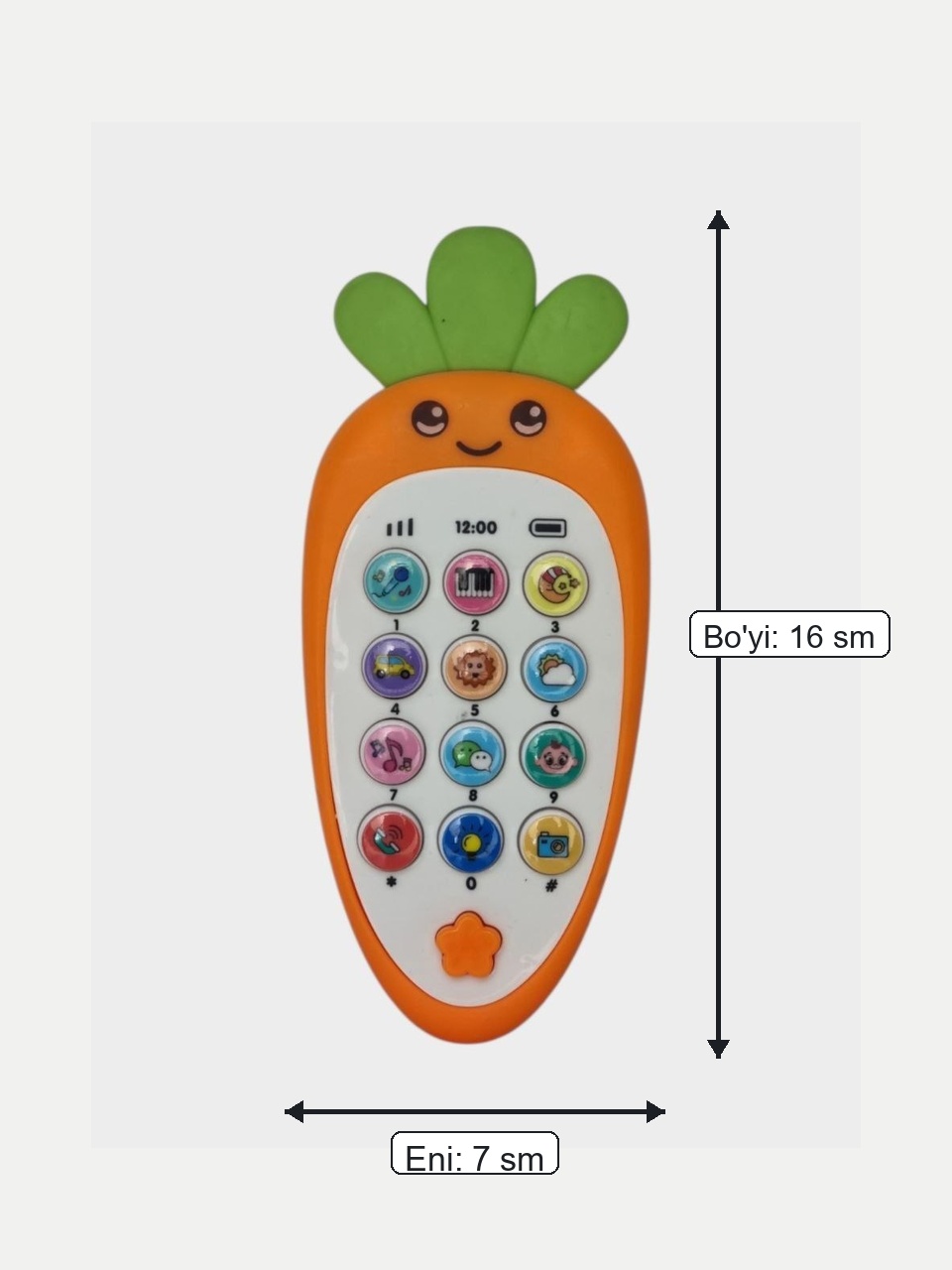Sabzi shaklli musiqali telefon - Sariq