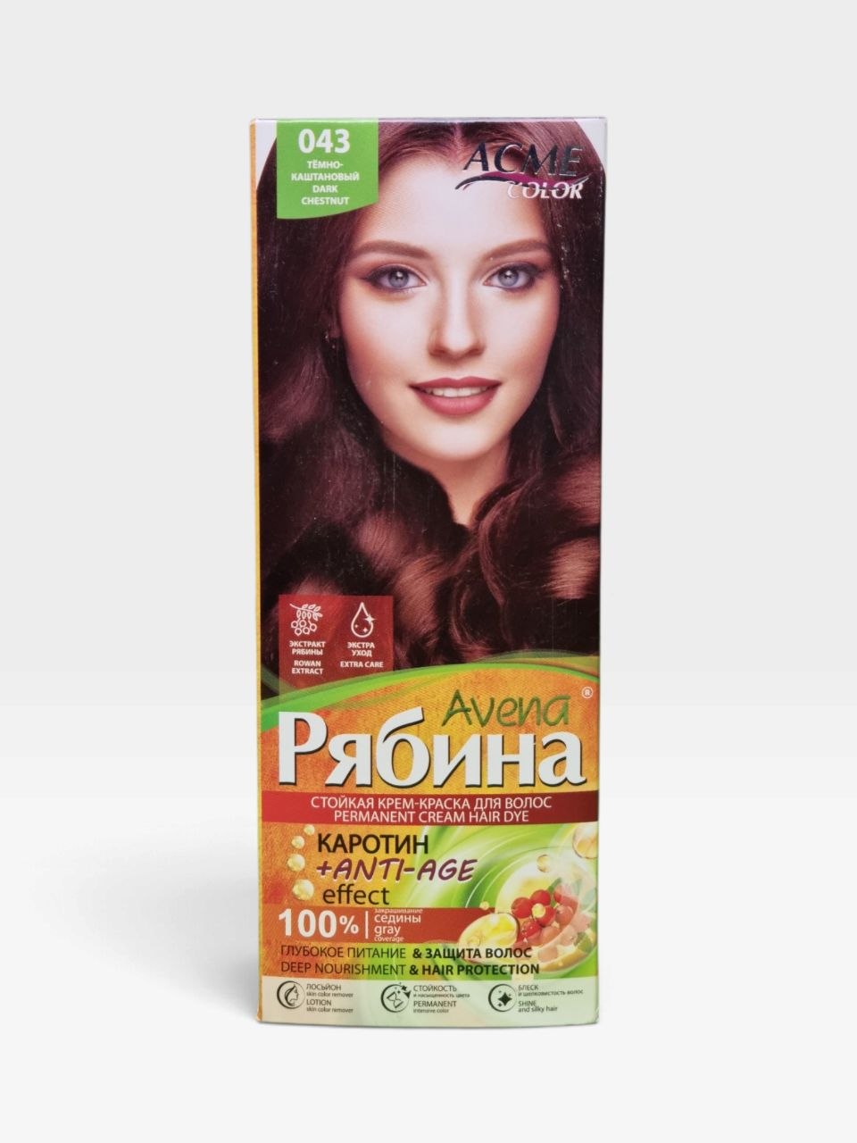 ACME Color Avena Ryabina soch bo'yog'i 043 To'q kashtan, 100 ml - Jigarrang