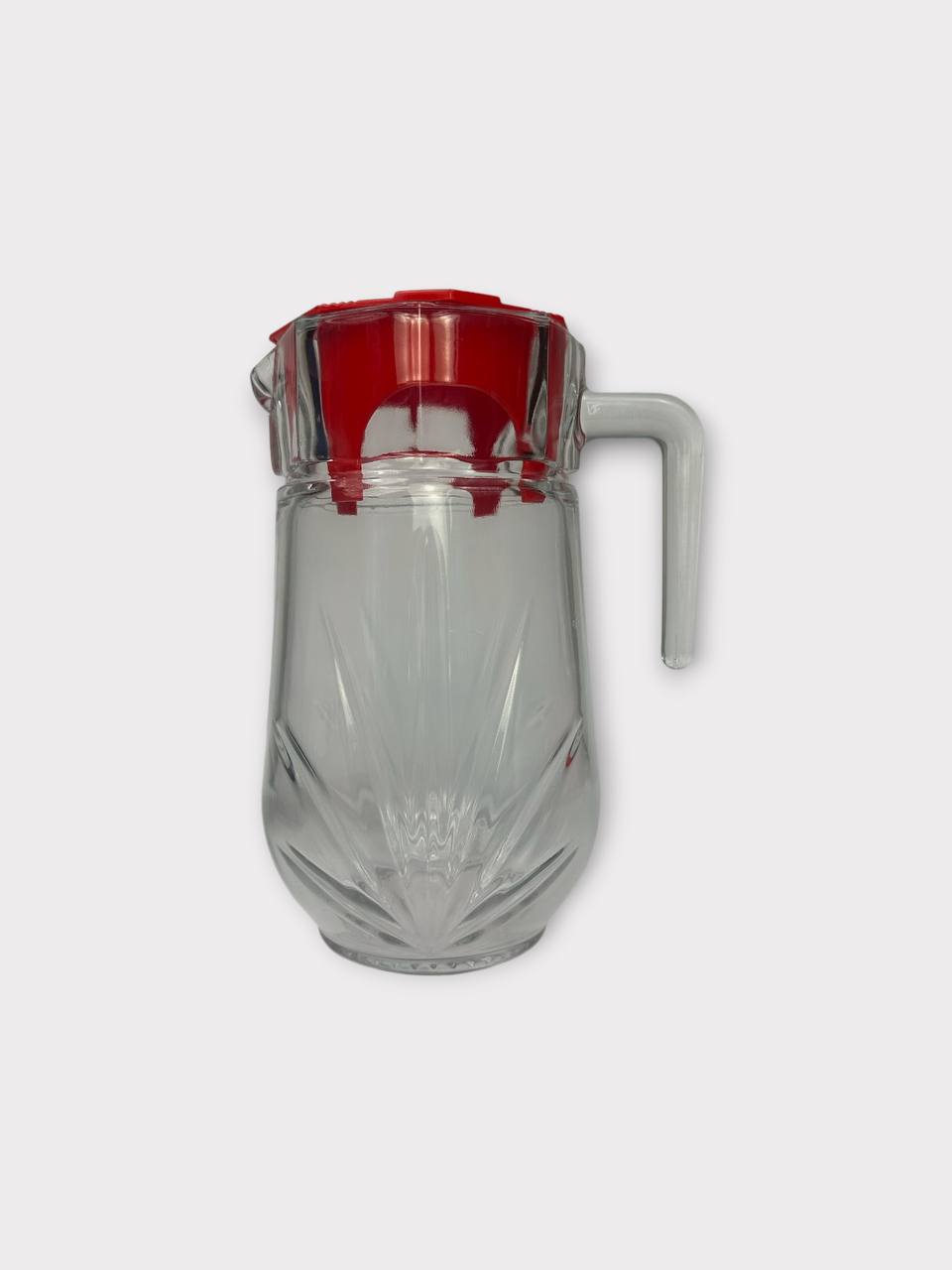 Isfahan Glass "Naziz" grafini, qopqoqli, 1.5 L (Eron) - Qizil