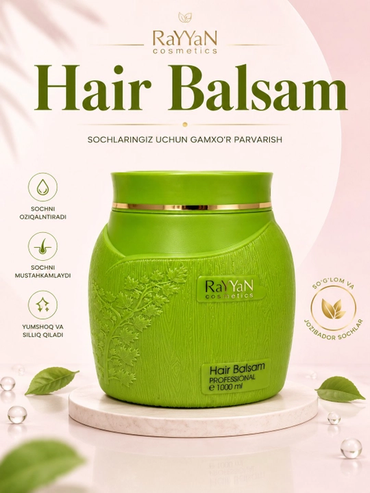 Rayyan Hair Balsam soch balzami, 1000 ml - Yashil