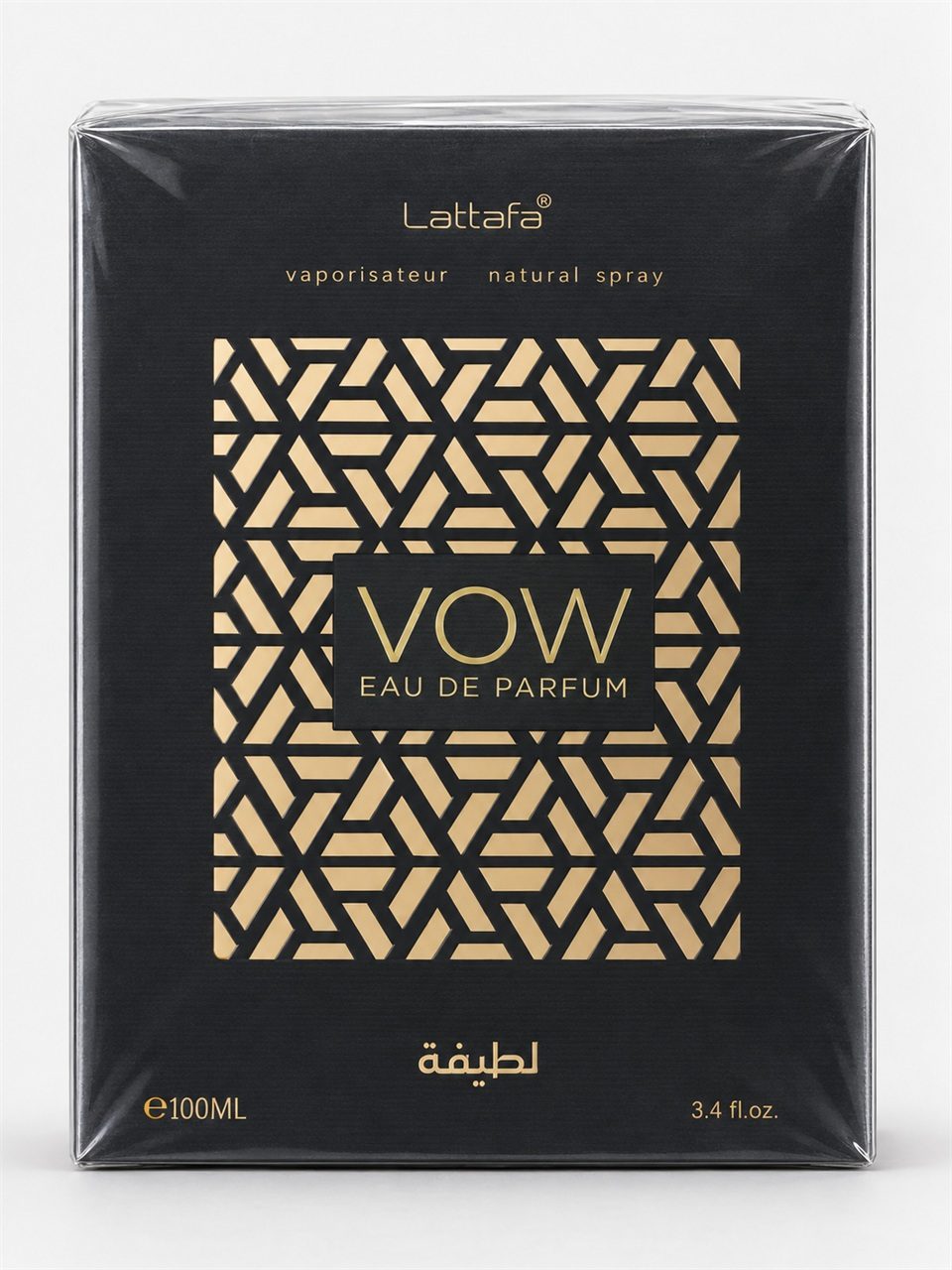 Lattafa Vow ayollar va erkaklar atiri (Unisex), 100 ml - Qora