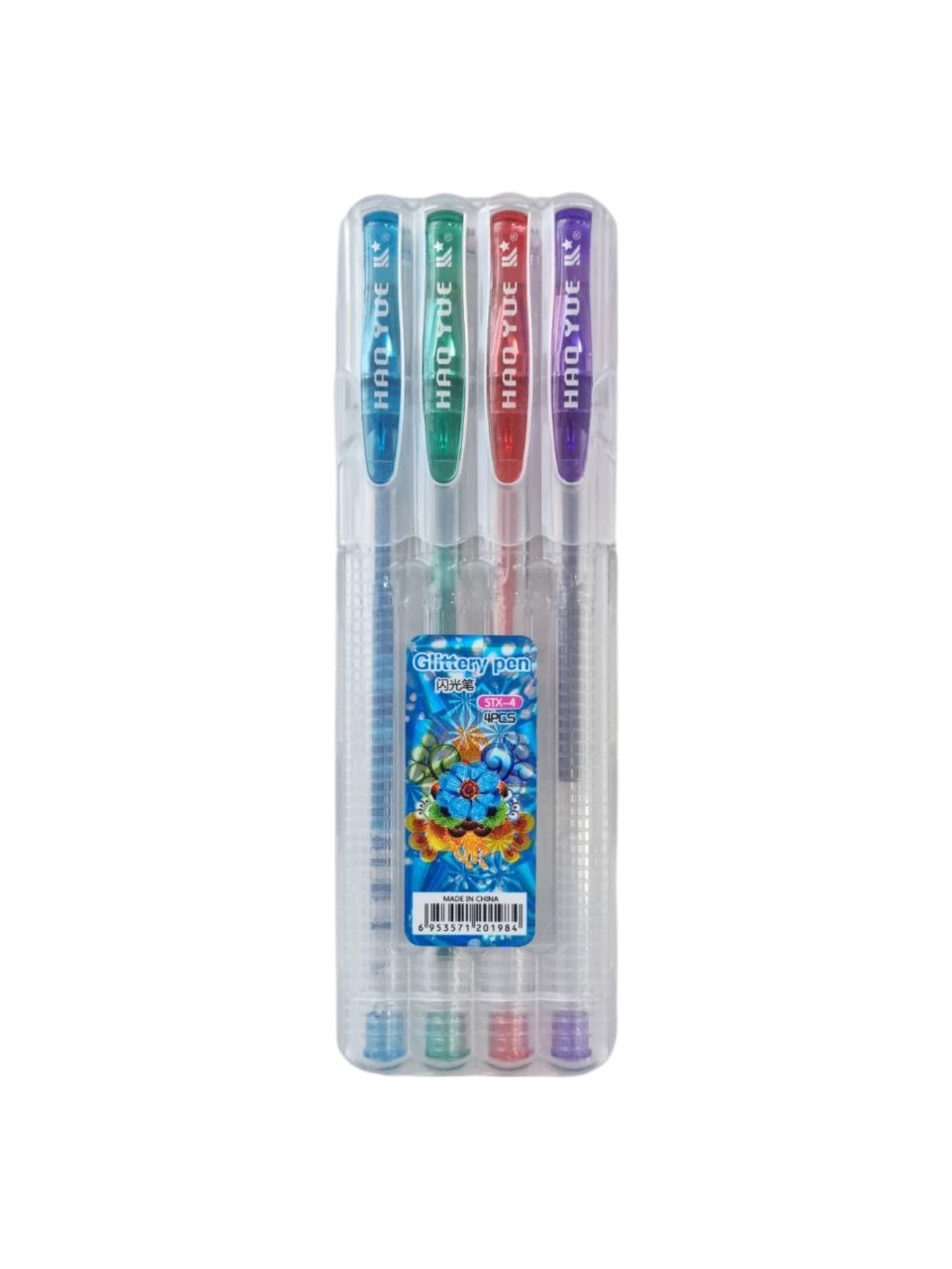 Maoyue Glittery Pen STX-4 rangli ruchkalar to'plami, 4 dona - Shaffof