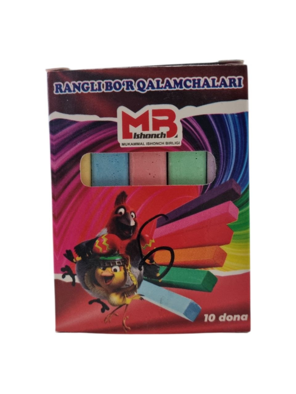 MB Ishonch rangli bo'r qalamchalari, 10 dona - To'q qizil
