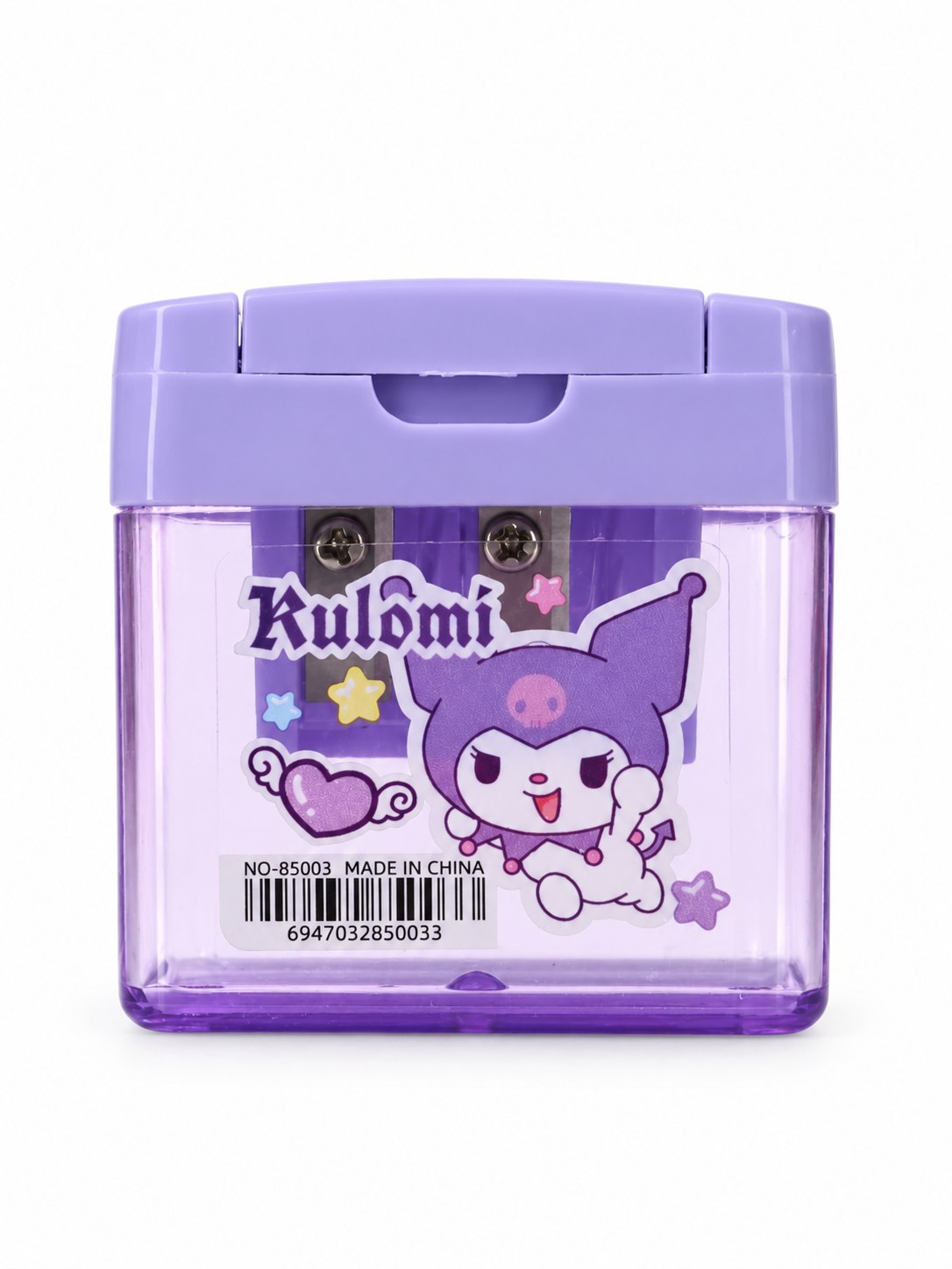 NO-85003 ikki teshikli qutichali qalam o‘tkirlagich - Binafsha