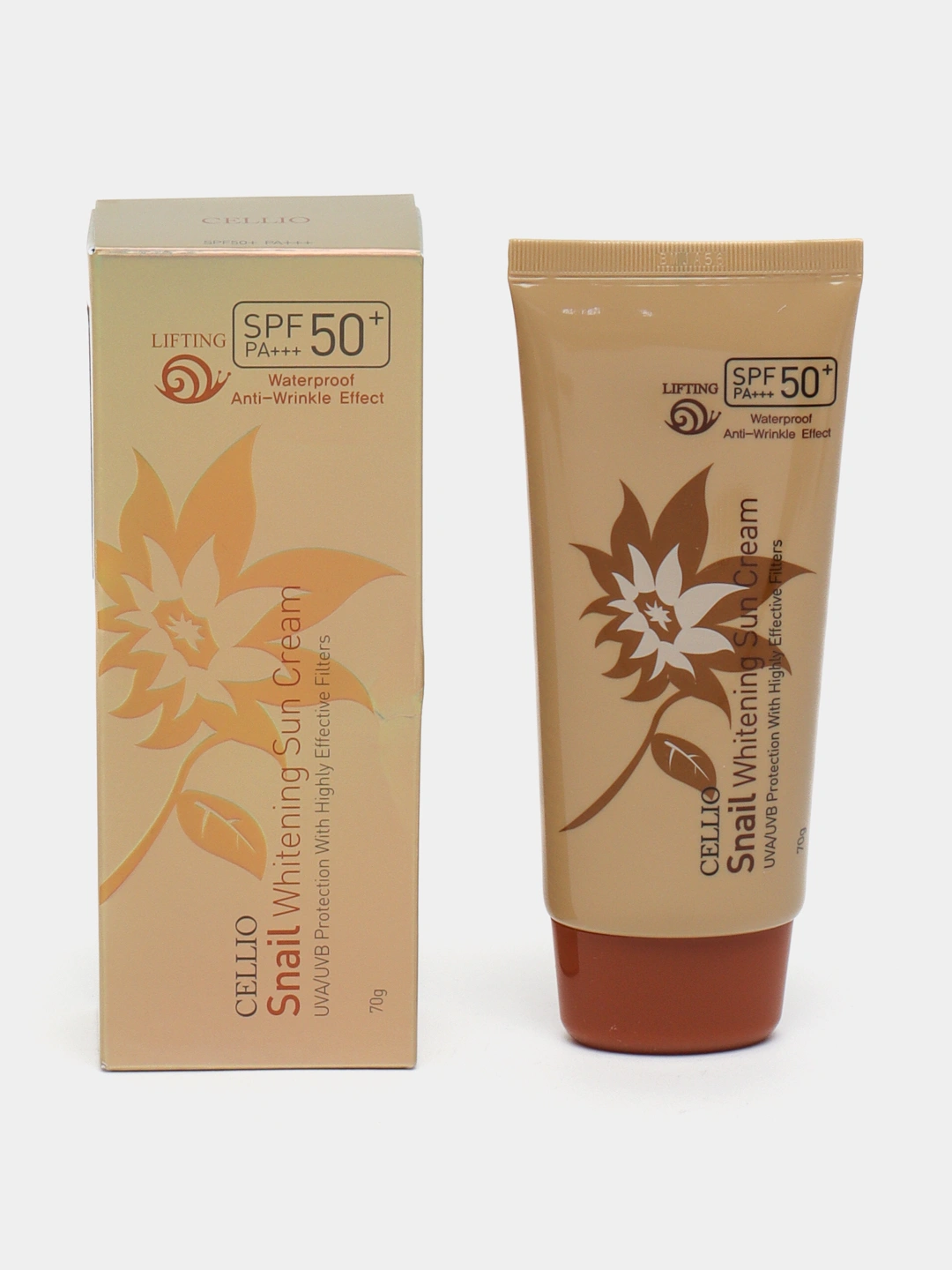 Original Cellio SPF 50+ PA+++ Quyoshdan himoya kremi, 70g - Jigarrang