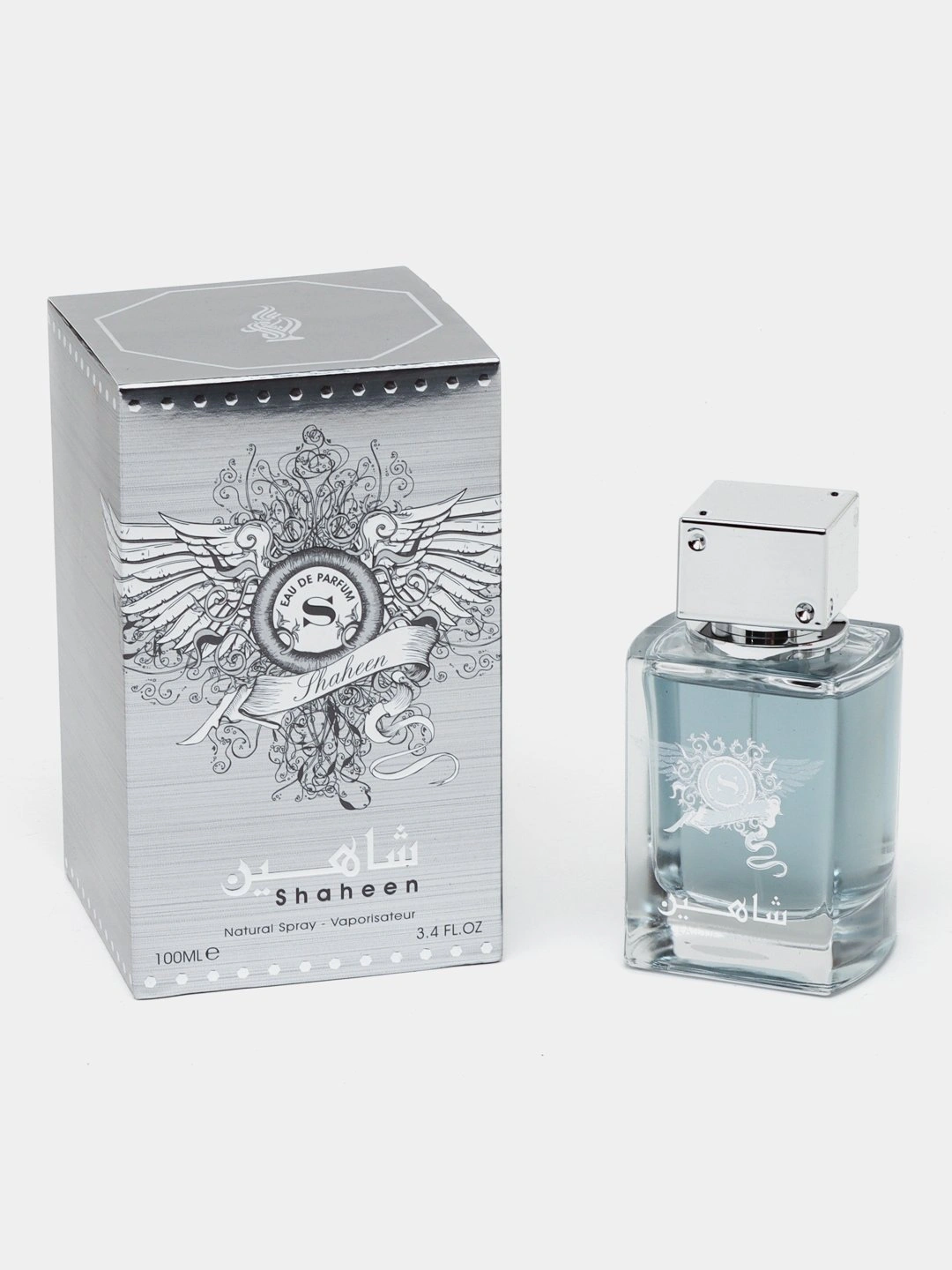 Lattafa Shaheen Silver erkaklar va ayollar atiri (Unisex), 100 ml - Kulrang