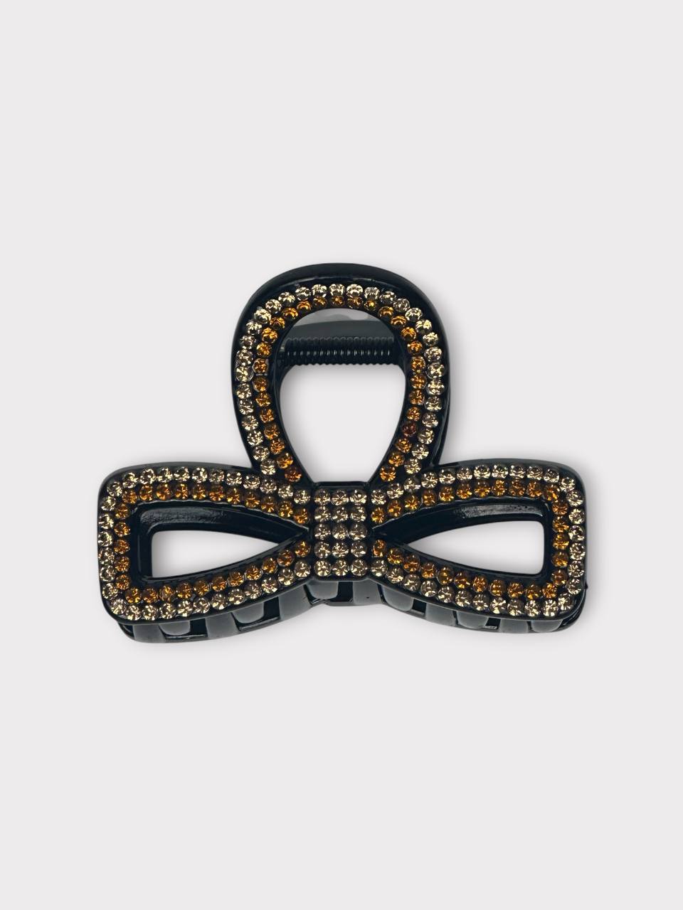 Ayollar uchun kamoncha shaklidagi toshli soch qisqichi (krab), 1 dona - Oltin