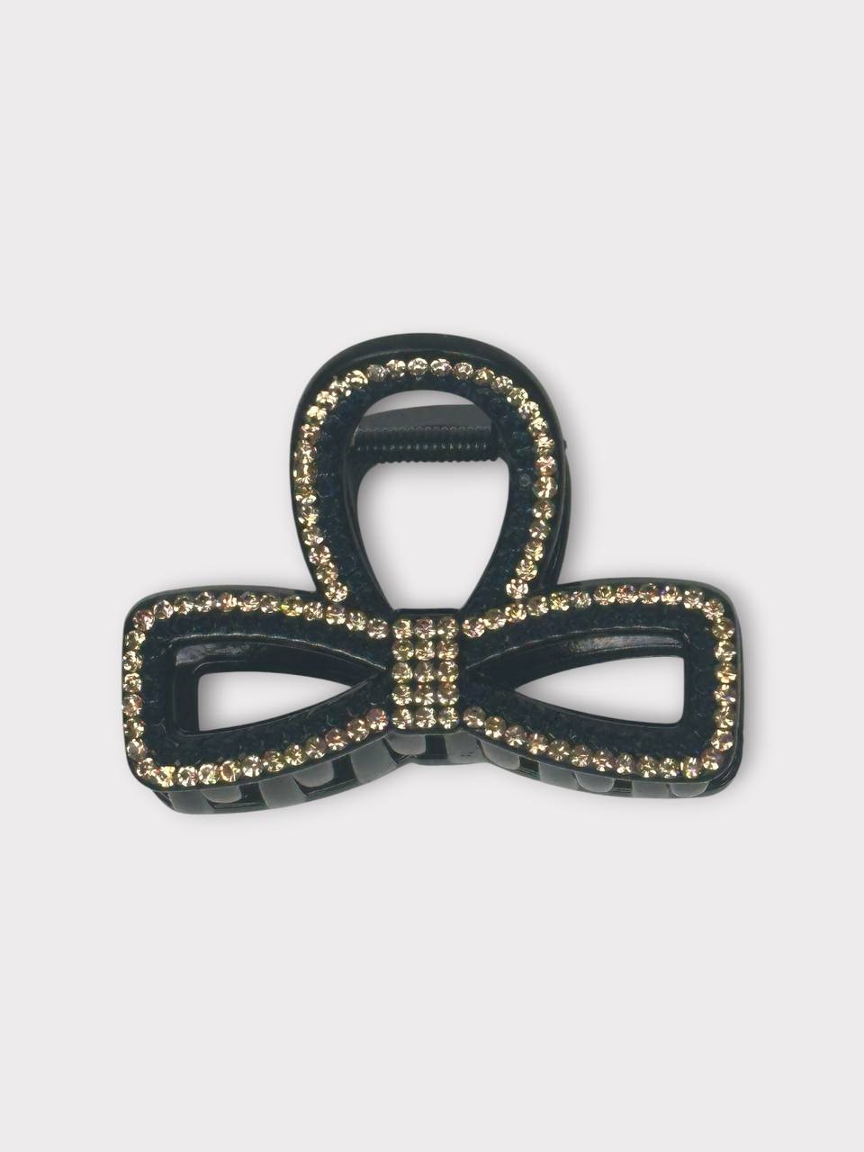 Ayollar uchun kamoncha shaklidagi toshli soch qisqichi (krab), 1 dona - Sariq