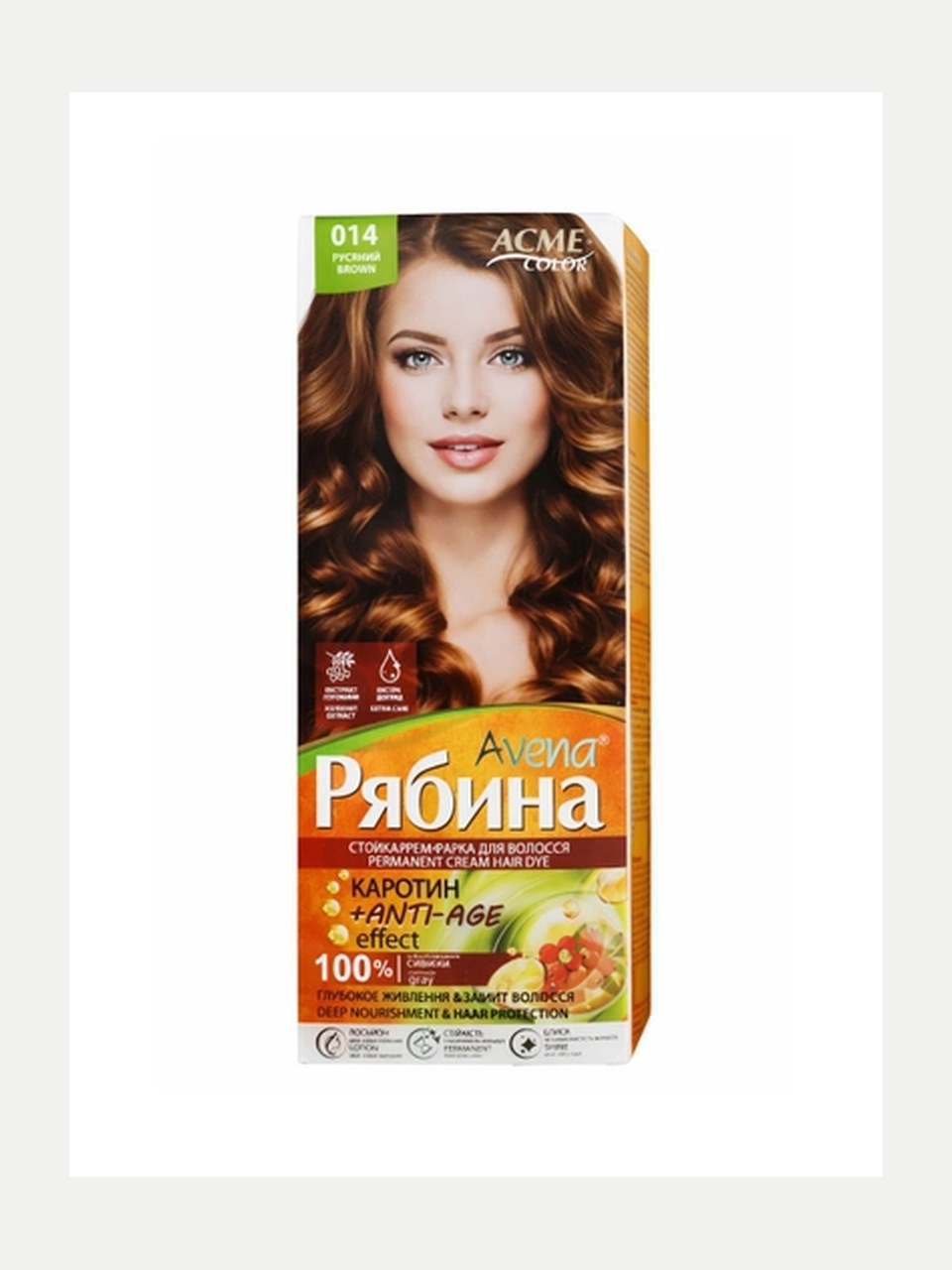 ACME Color Avena Ryabina soch bo'yog'i 014 Karamel, 100 ml - Oltin